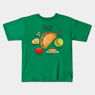 Taco Recipe Kids T-Shirt